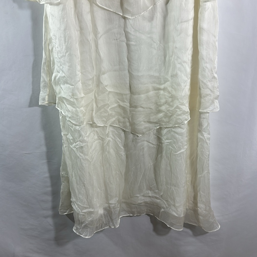 Soft Surroundings 100% Silk Tiered Midi Dress Size Medium - Picture 4 of 11